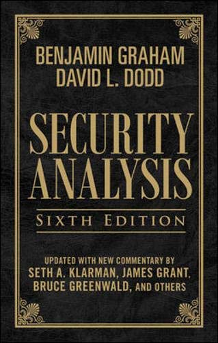 Book Cover Security Analysis, Sixth Edition (Leatherbound Edition)
