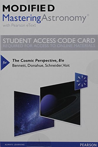 Book Cover Modified Mastering Astronomy with Pearson eText -- Standalone Access Card -- for The Cosmic Perspective