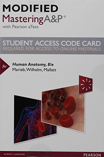 Book Cover Modified Mastering A&P with Pearson eText -- Standalone Access Card -- for Human Anatomy (8th Edition)