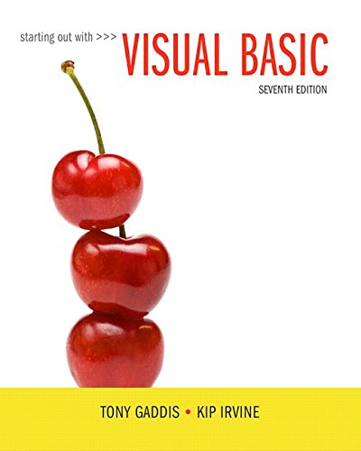 Book Cover Starting Out With Visual Basic (7th Edition)