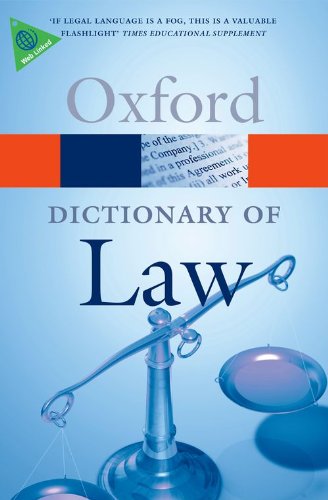 Book Cover A Dictionary of Law (Oxford Quick Reference)