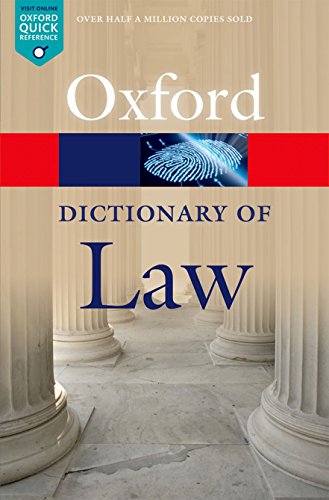 Book Cover A Dictionary of Law (Oxford Quick Reference)