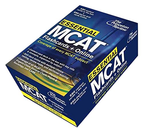 Book Cover Essential MCAT: Flashcards + Online: Quick Review for Every MCAT Subject (Graduate School Test Preparation)