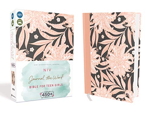 Book Cover NIV, Journal the Word Bible for Teen Girls, Hardcover, Pink Floral, Red Letter: Includes Over 450 Journaling Prompts!