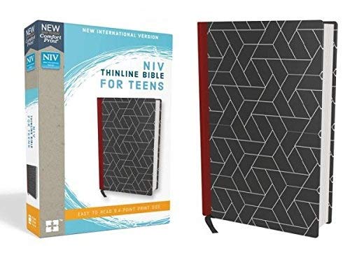 Book Cover NIV, Thinline Bible for Teens, Hardcover, Black, Red Letter Edition, Comfort Print