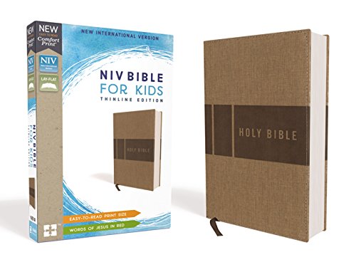 Book Cover NIV, Bible for Kids, Leathersoft, Tan, Red Letter, Comfort Print: Thinline Edition