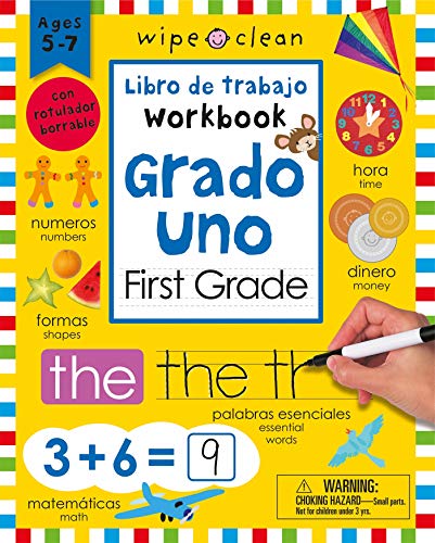 Book Cover Wipe Clean: Bilingual Workbook for First Grade (Wipe Clean Activity Books) (Spanish Edition)