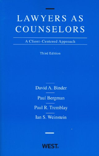 Book Cover Lawyers as Counselors: A Client-Centered Approach, 3rd Edition