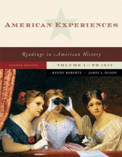 Book Cover American Experiences: Reading in American History: to 1877