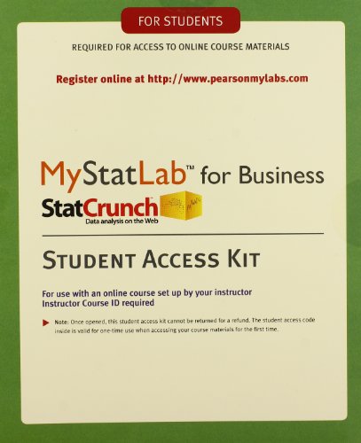 Book Cover MyLab Statistics with eText for Business Statistics -- Standalone Access Card