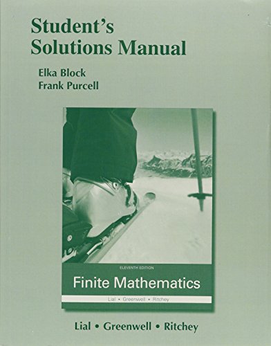 Book Cover Student's Solutions Manual for Finite Mathematics
