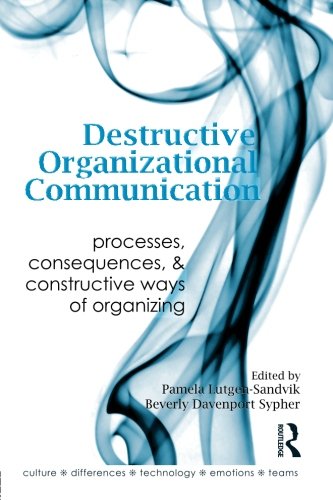 Book Cover Destructive Organizational Communication: Processes, Consequences, and Constructive Ways of Organizing (Routledge Communication Series)