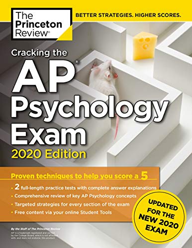 Book Cover Cracking the AP Psychology Exam, 2020 Edition: Practice Tests & Prep for the NEW 2020 Exam (College Test Preparation)