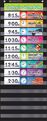 Book Cover Scholastic Classroom Resources Pocket Chart Daily Schedule, Black (SC583865)