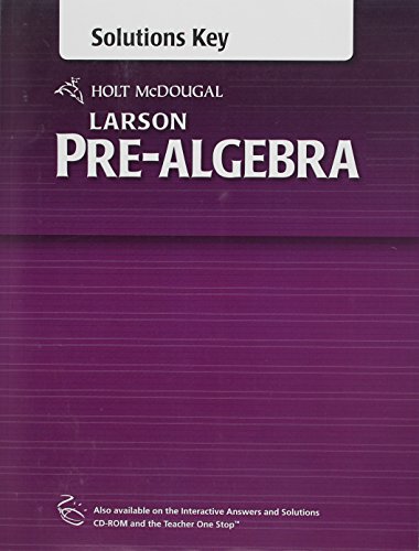 Book Cover Holt McDougal Larson Pre-Algebra: Common Core Solutions Key
