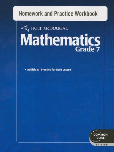 Book Cover Homework and Practice Workbook Grade 7 (Holt McDougal Mathematics)