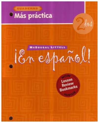 Book Cover En Espanol: Level 2 Mas Practica Cuaderno with Lesson Review Bookmarks (Spanish Edition)