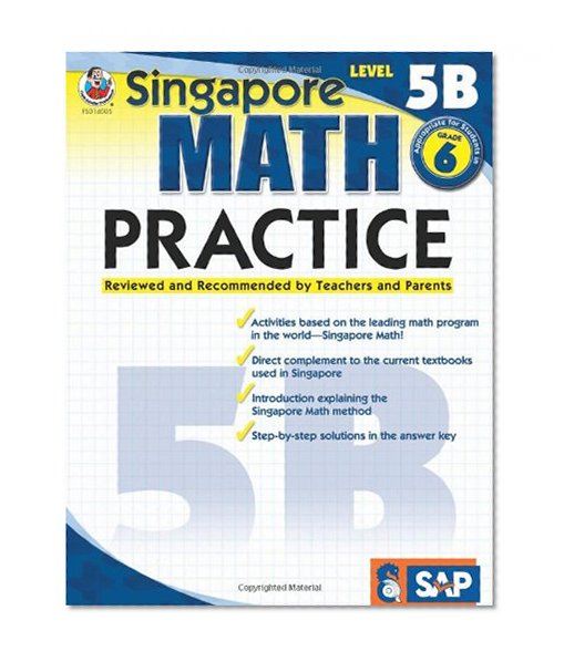 Book Cover Singapore Math Practice, Level 5B, Grade 6
