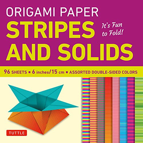Book Cover Origami Paper - Stripes and Solids 6