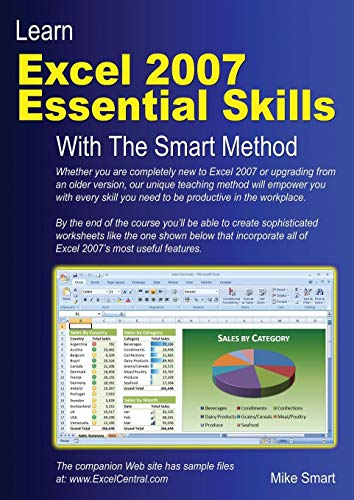 Book Cover Learn Excel 2007 Essential Skills with The Smart Method: Courseware tutorial for self-instruction to beginner and intermediate level
