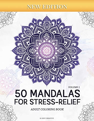 Book Cover 50 Mandalas for Stress-Relief (Volume 1) Adult Coloring Book: Beautiful Mandalas for Stress Relief and Relaxation