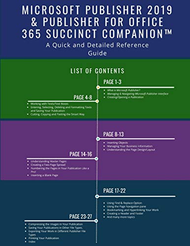 Book Cover Microsoft Publisher 2019 & Publisher for Office 365 Succinct Companion™: A Quick and Detailed Reference Guide
