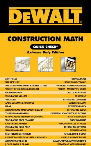 Book Cover DEWALT Construction Math Quick Check: Extreme Duty Edition (DEWALT Series)