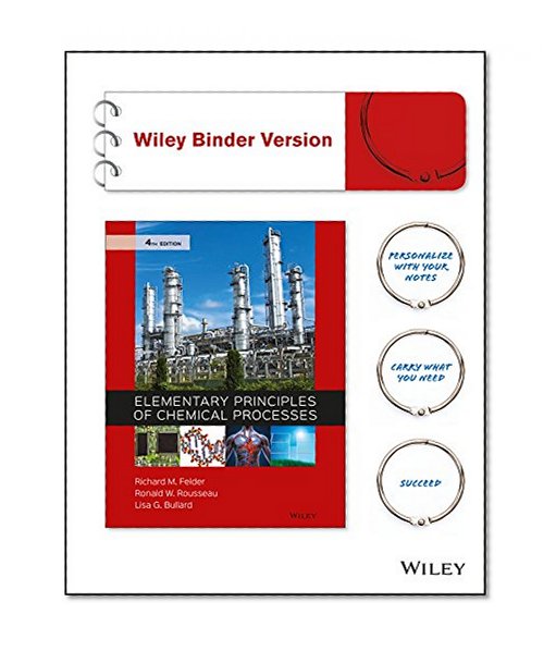 Book Cover Elementary Principles of Chemical Processes, Binder Ready Version