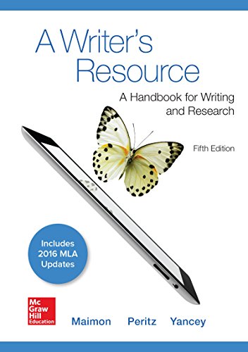 Book Cover A Writer's Resource 5e MLA 2016 UPDATE