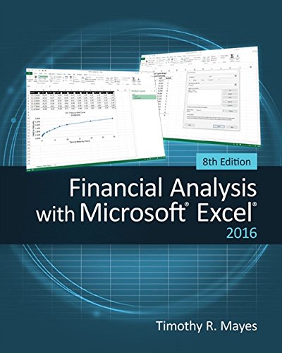 Book Cover Financial Analysis with Microsoft Excel 2016, 8E