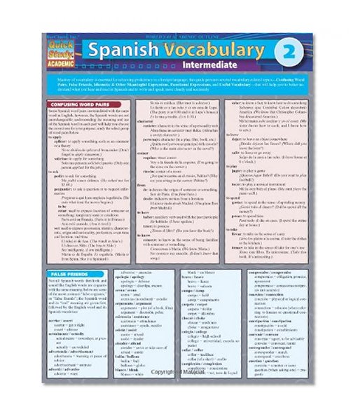 Book Cover Spanish Vocabulary 2: Intermediate (Quick Study Academic)
