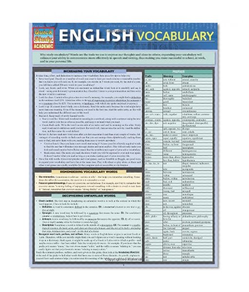 Book Cover English Vocabulary (Quick Study: Academic)