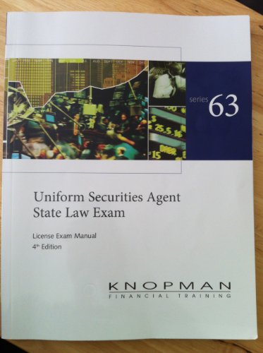 Book Cover Knopman Series 63 Exam Manual (Newest Edition)