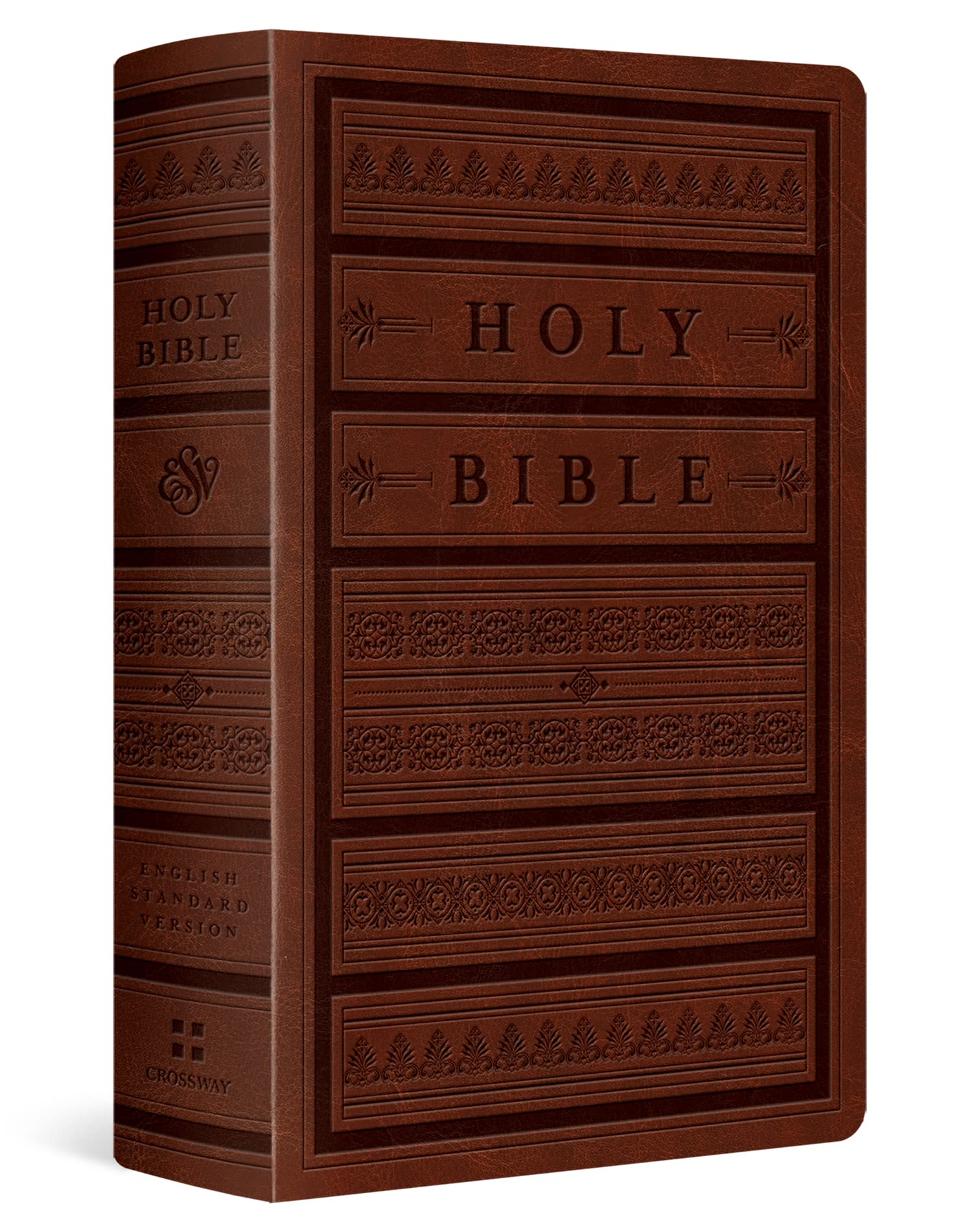 Book Cover ESV Large Print Personal Size Bible (TruTone, Brown, Engraved Mantel Design)