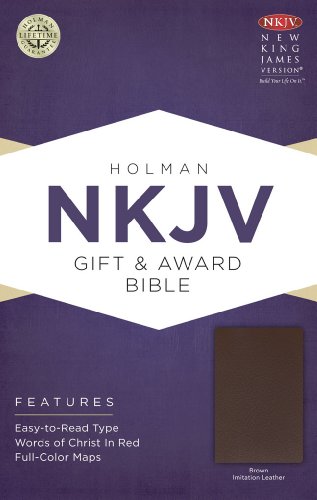Book Cover NKJV Gift & Award Bible, Brown Imitation Leather