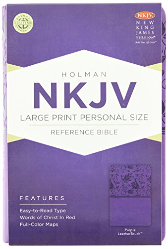Book Cover NKJV Large Print Personal Size Reference Bible, Purple LeatherTouch