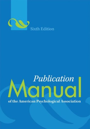 Book Cover Publication Manual of the American Psychological Association