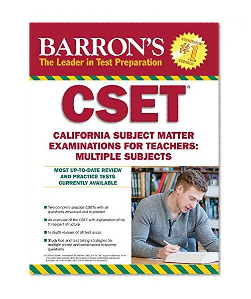 Book Cover Barron's CSET, 4th Edition: California Subject Matter Exams for Teachers: Multiple Subjects
