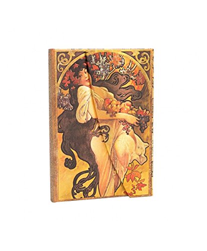 Book Cover Paperblanks Mucha Collection Autumn Maiden Mini Notebook with Unlined Pages