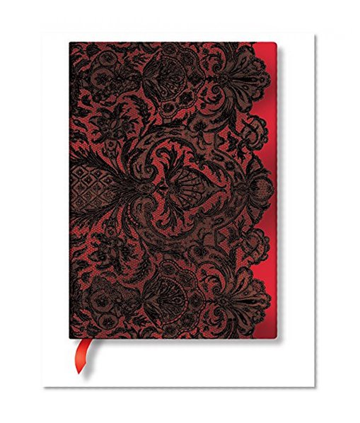 Book Cover Rouge Boudoir Midi Lined Journal (Lace Allure)