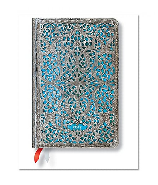 Book Cover Maya Blue Mini - 2017 Paperblanks Weekly Planner (4 x 5.5 Horizontal)