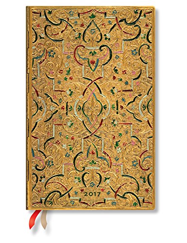 Book Cover Gold Inlay Maxi - Paperblanks 2017 Weekly Planner (5.5 x 8.25 Horizontal)