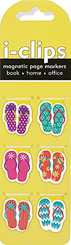 Book Cover Flip Flop i-Clips Magnetic Page Markers (Set of 6 Magnetic Bookmarks)