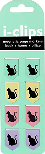 Book Cover Black Cats i-clips Magnetic Page Markers (Set of 8 Magnetic Bookmarks)