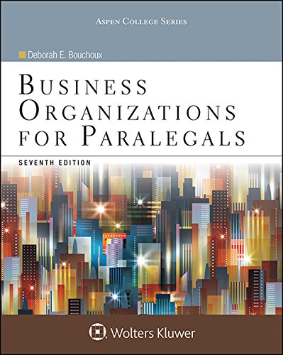 Book Cover Business Organizations for Paralegals (Aspen College)