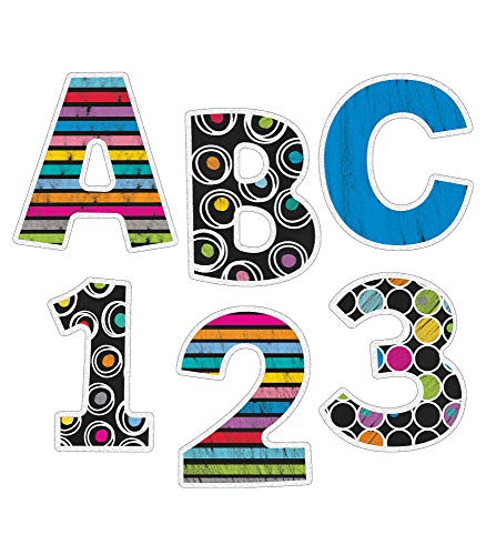 Book Cover Carson Dellosa 4 In. Colorful Bulletin Board Letters for Classroom, Alphabet Letters, Numbers, Punctuation & Symbols, Colorful Letters for Bulletin Board (76 pcs.)
