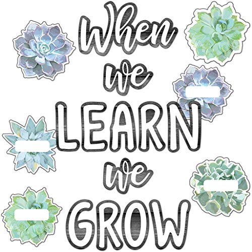 Book Cover Simply Stylish When We Learn We Grow Bulletin Board Set