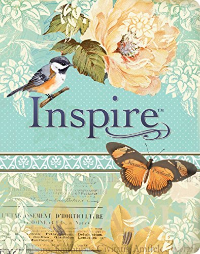 Book Cover Inspire Bible NLT (LeatherLike, Vintage Blue/Cream): The Bible for Coloring & Creative Journaling