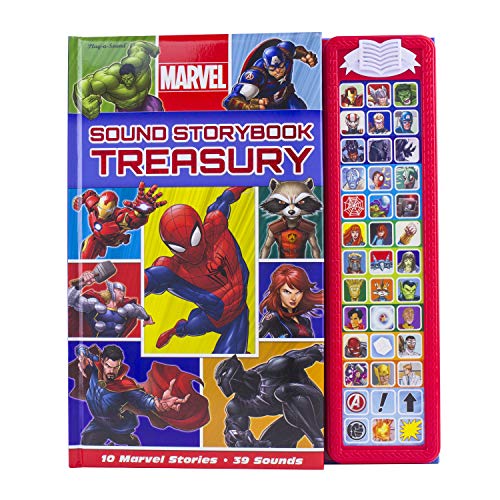 Book Cover Marvel Superhero Sound Storybook Treasury- Includes Characters from Avengers Endgame - Play-a-Sound - PI Kids
