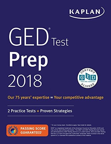 Book Cover GED Test Prep 2018: 2 Practice Tests + Proven Strategies (Kaplan Test Prep)